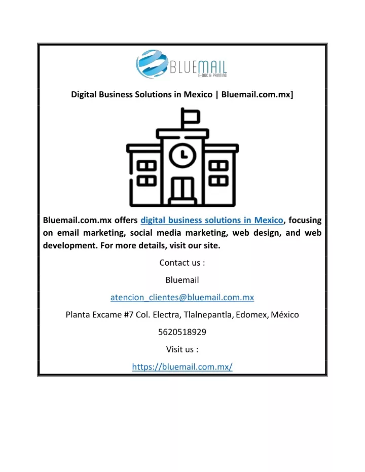 digital business solutions in mexico bluemail