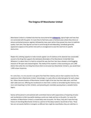 the enigma of manchester united