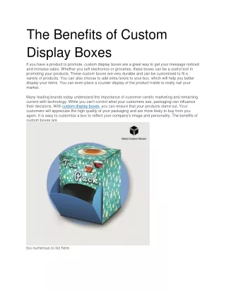 the benefits of custom display boxes