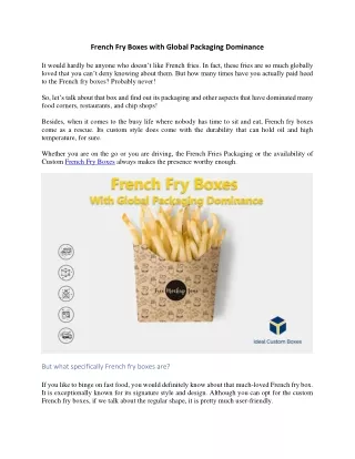 french fry boxes with global packaging dominance