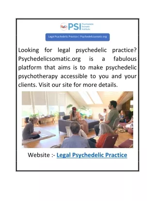 Legal Psychedelic Practice  Psychedelicsomatic.org