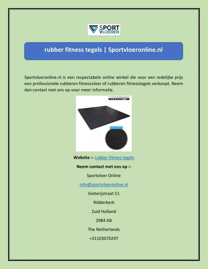 rubber fitness tegels sportvloeronline nl