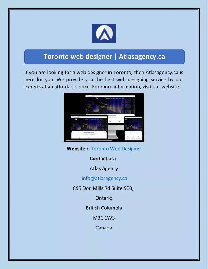 toronto web designer atlasagency ca