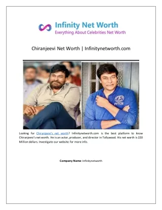 Chiranjeevi Net Worth | Infinitynetworth.com