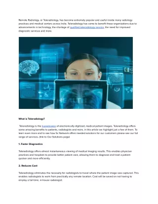 remote radiology or teleradiology has become