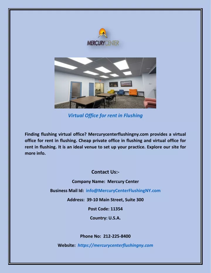 virtual office for rent in flushing