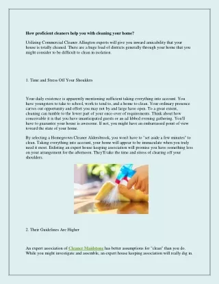 how proficient cleaners help you with cleaning