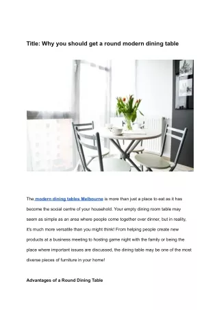 title why you should get a round modern dining
