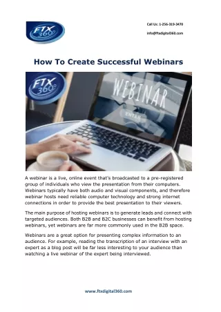 How To Create Successful Webinars