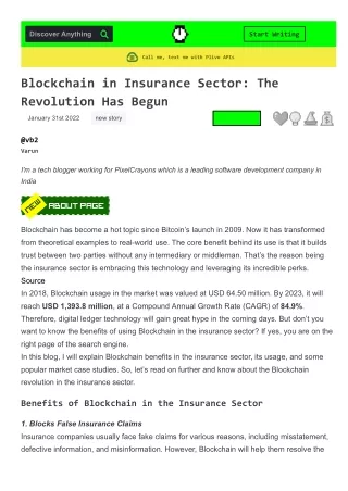 Blockchain in Insurance Sector: The Revolution Has Begun