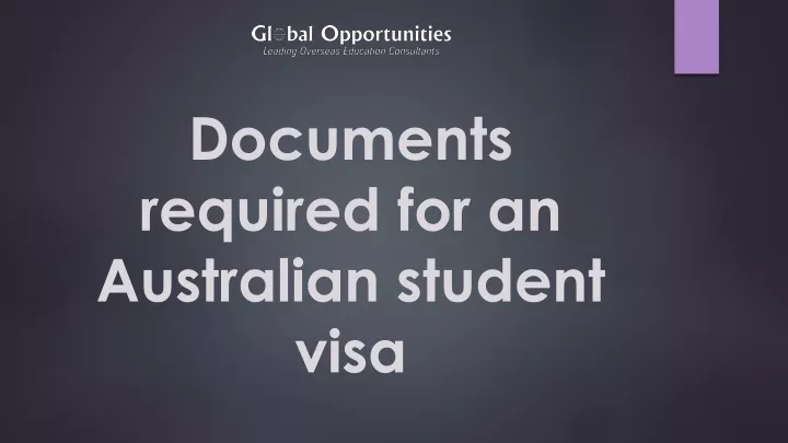 documents required for an australian student visa