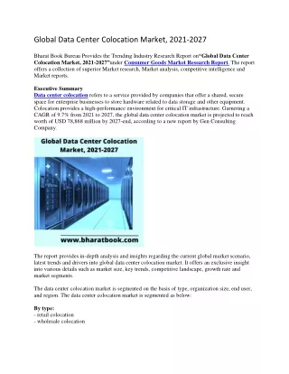 global data center colocation market 2021 2027