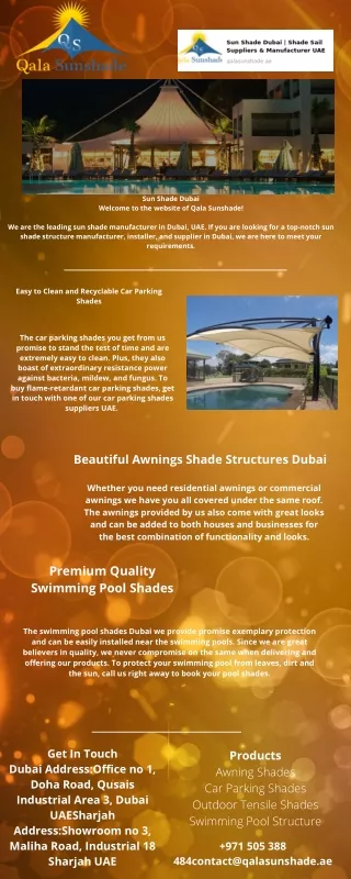 sun shade manufacturer dubai