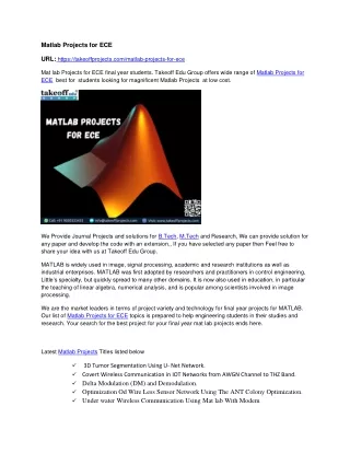 matlab projects for ece