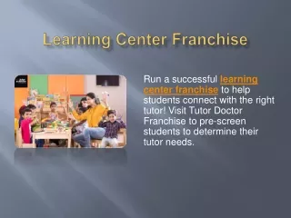 run a successful learning center franchise