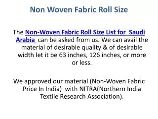 Non-Woven Fabric Roll Size | SMS Non Woven Fabric | Favourite Fab