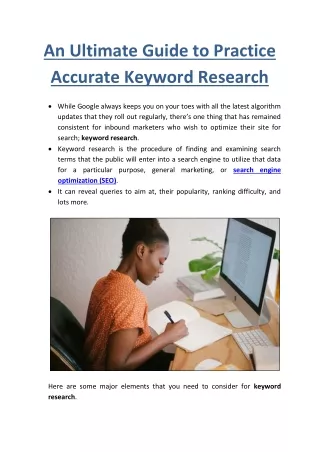 An Ultimate Guide to Practice Accurate Keyword Research