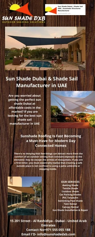 Sunshade Dubai Is a First Rate Name for Car Parking Shades