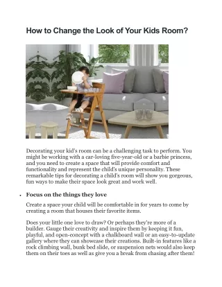 how to change the look of your kids room