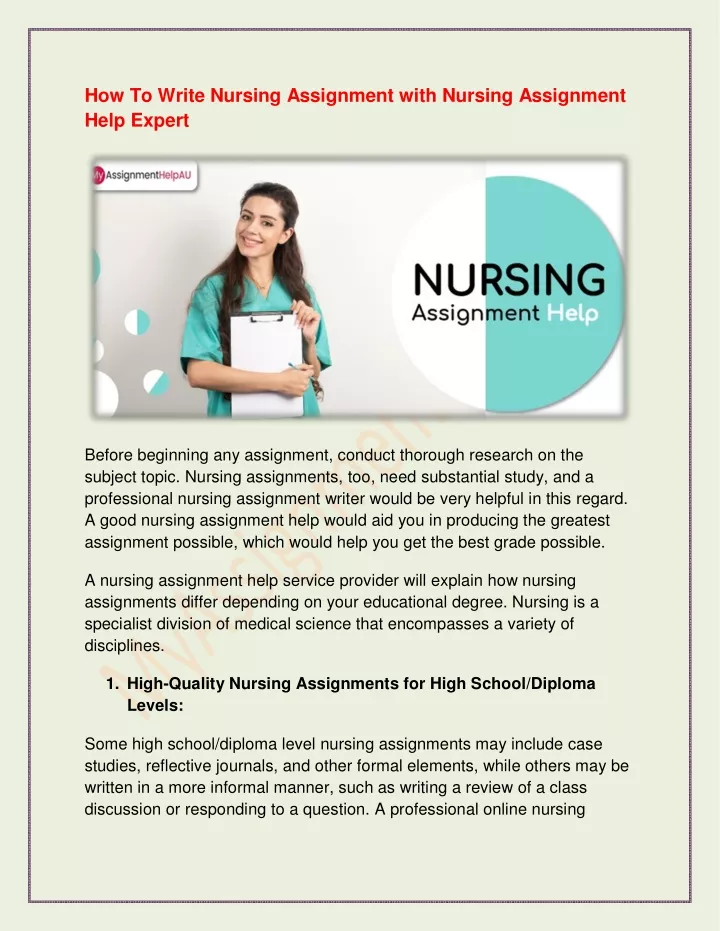 how to write nursing assignment with nursing