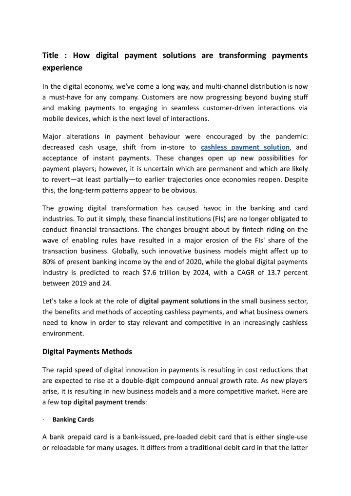 title how digital payment solutions