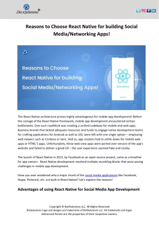 reasons to choose react native for building