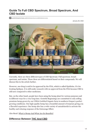 Guide To Full CBD Spectrum Broad Spectrum And CBD Isolate