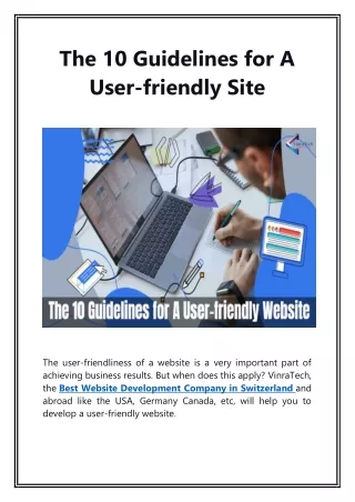 The 10 Guidelines for A User-friendly website