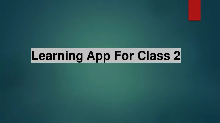 learning app for class 2