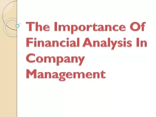 the importance of financial analysis in company management