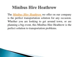 How Minibus Hire Heathrow