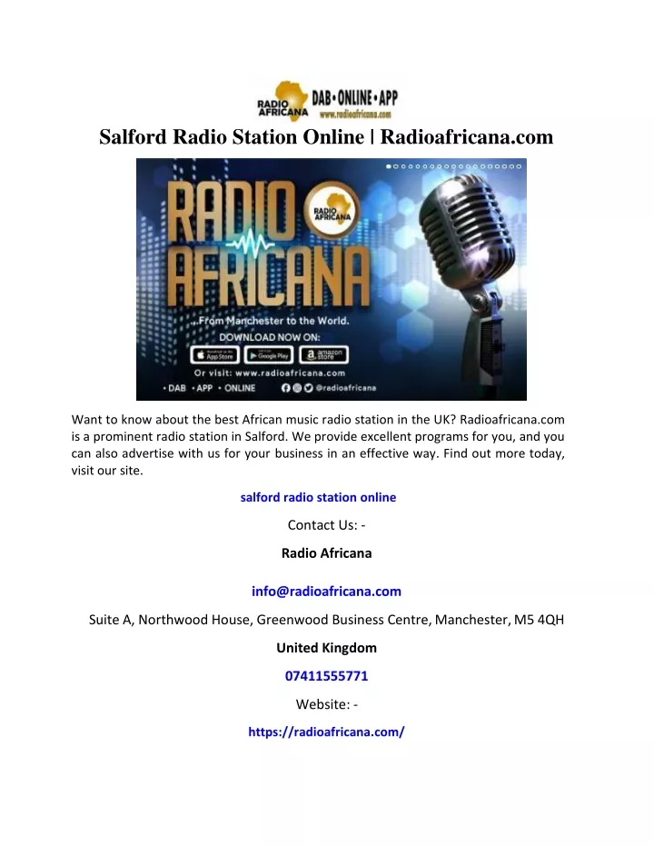 salford radio station online radioafricana com