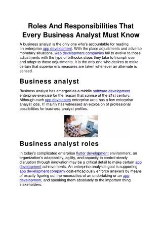 roles and responsibilities that every business