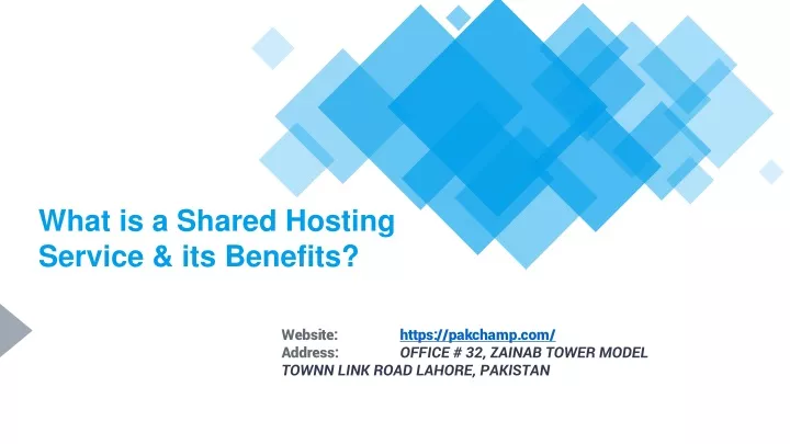 what is a shared hosting service its benefits