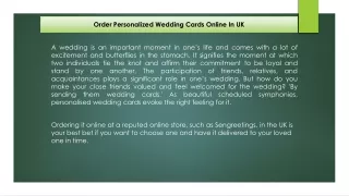 Order Personalized Wedding Cards Online In UK