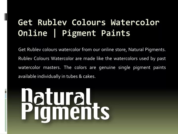 get rublev colours watercolor online pigment paints