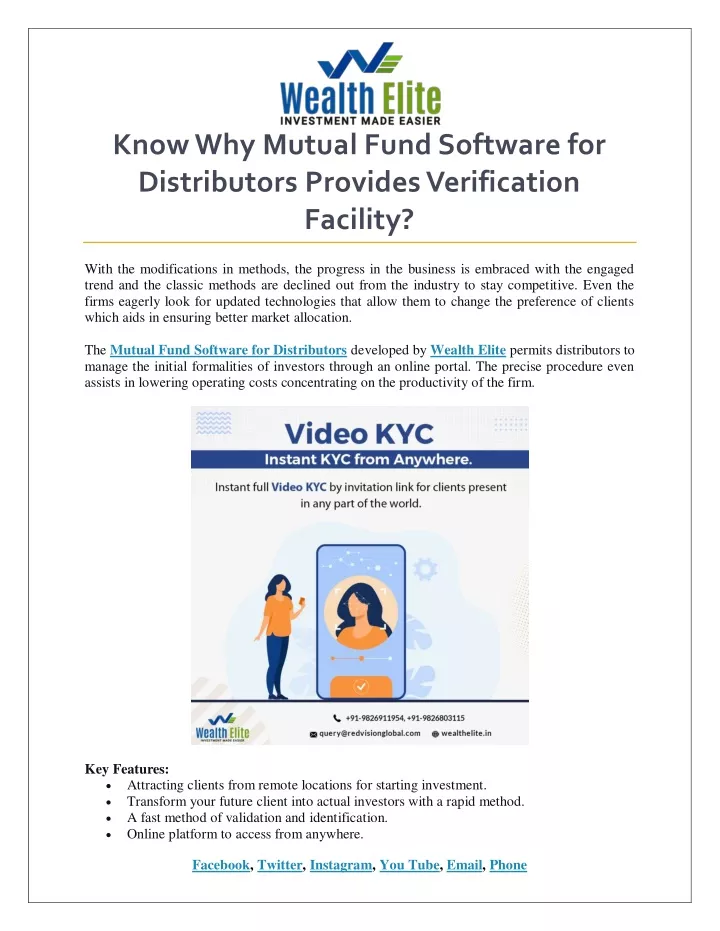 know why mutual fund software for distributors