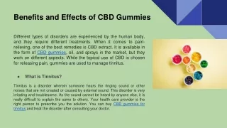 Benefits and Effects of CBD Gummies