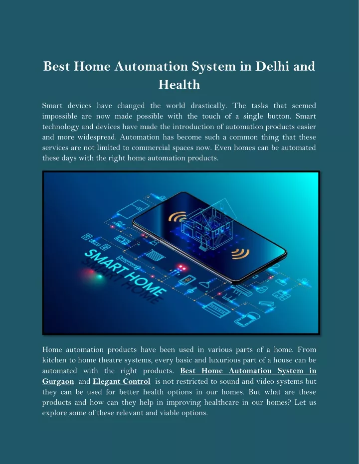 best home automation system in delhi and health