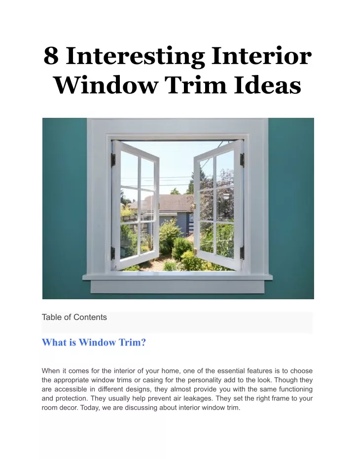 8 interesting interior window trim ideas