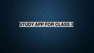 Study App For Class 3