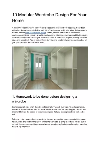 10 modular wardrobe design for your home