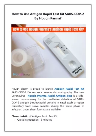 How to Use Antigen Rapid Test Kit SARS