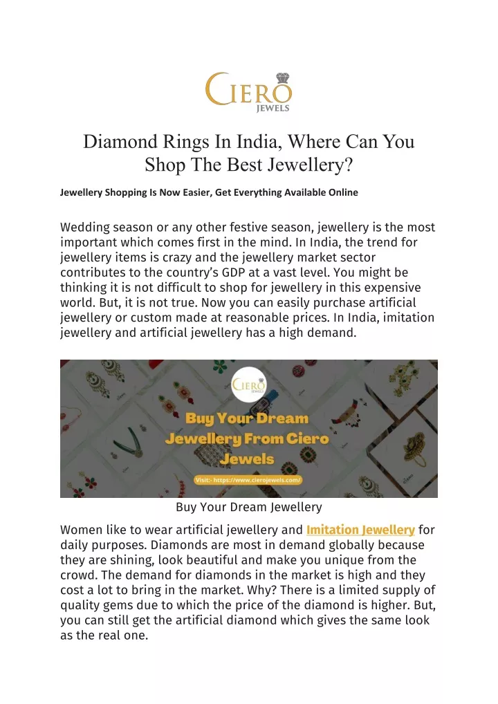 diamond rings in india where can you shop