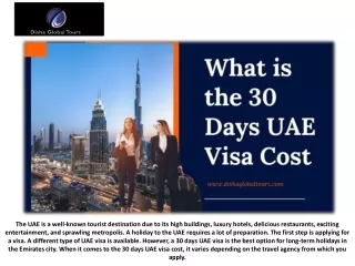 What is the 30 Days UAE Visa Cost