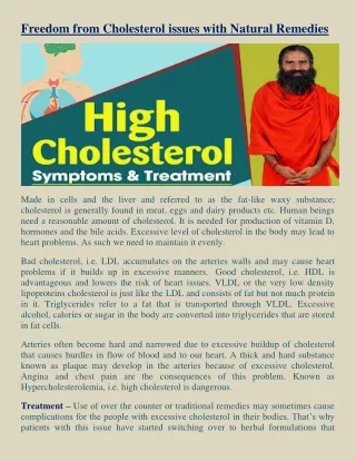 freedom from cholesterol issues with natural