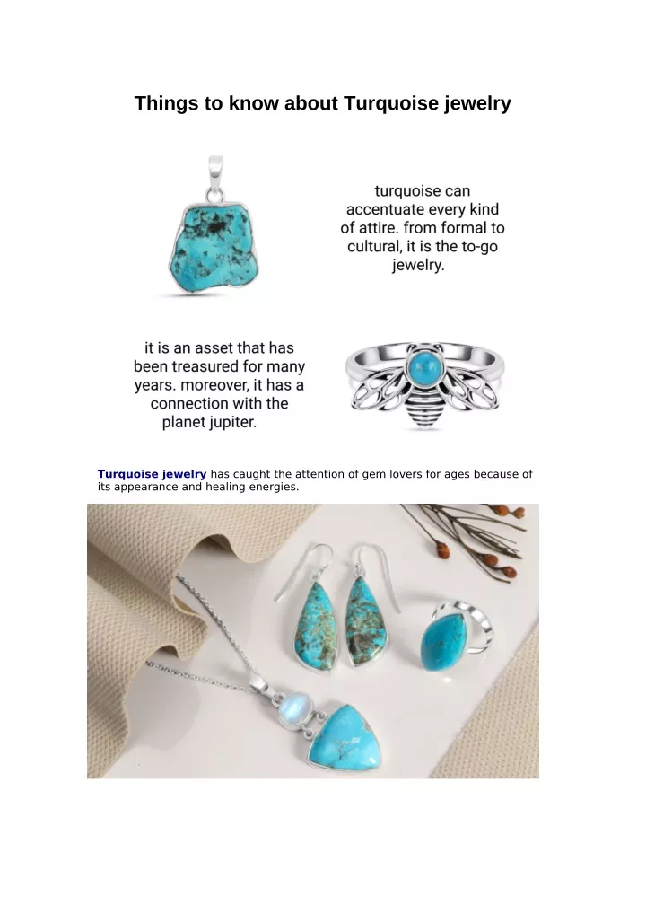 things to know about turquoise jewelry