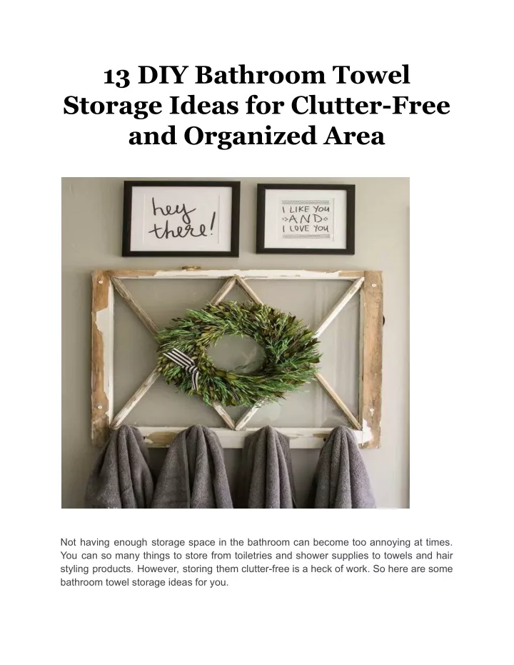 13 diy bathroom towel storage ideas for clutter