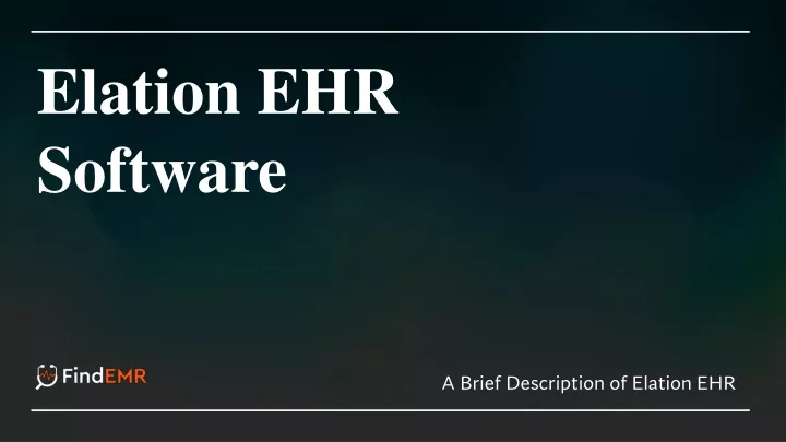 elation ehr software