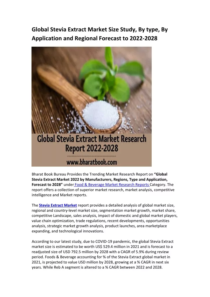 global stevia extract market size study by type
